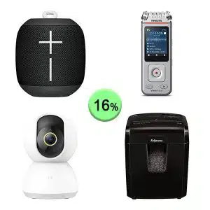 Caja de 75 productos de Sonido y oficina sin revisar