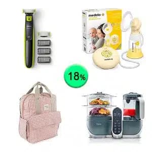 Caja de 16 productos de Bebé y cuidado personal sin revisar