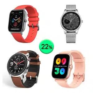 Caja de 49 productos de Smartwatch y ropa sin revisar