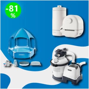 Palette mit 14 Pool- und Gartenprodukten, ungeprüft
