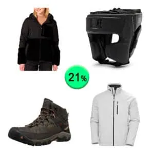 Caja de 33 artículos de Ropa y deporte sin revisar