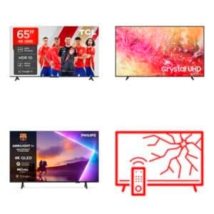 Palete de 5 Televisores Não Verificados