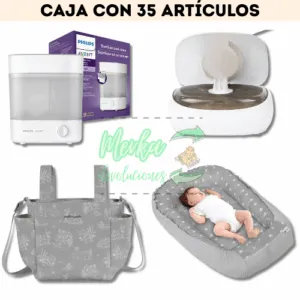Caja de 35 productos de bebé sin revisar