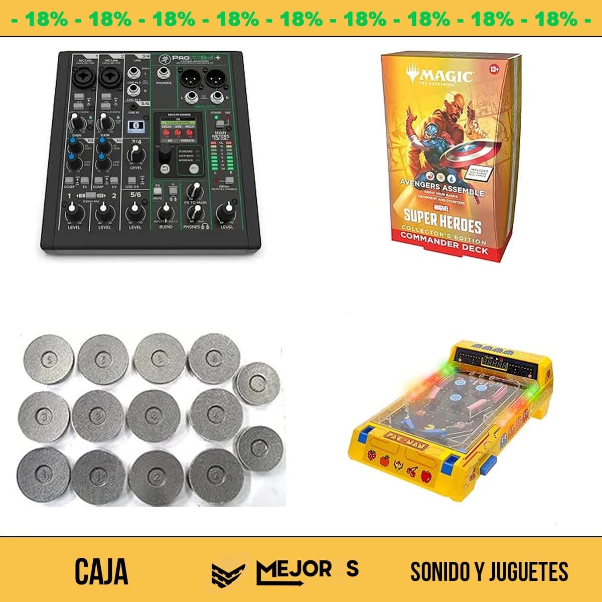 Caja de 57 Items Sin Revisar, Sonido y Juguetes