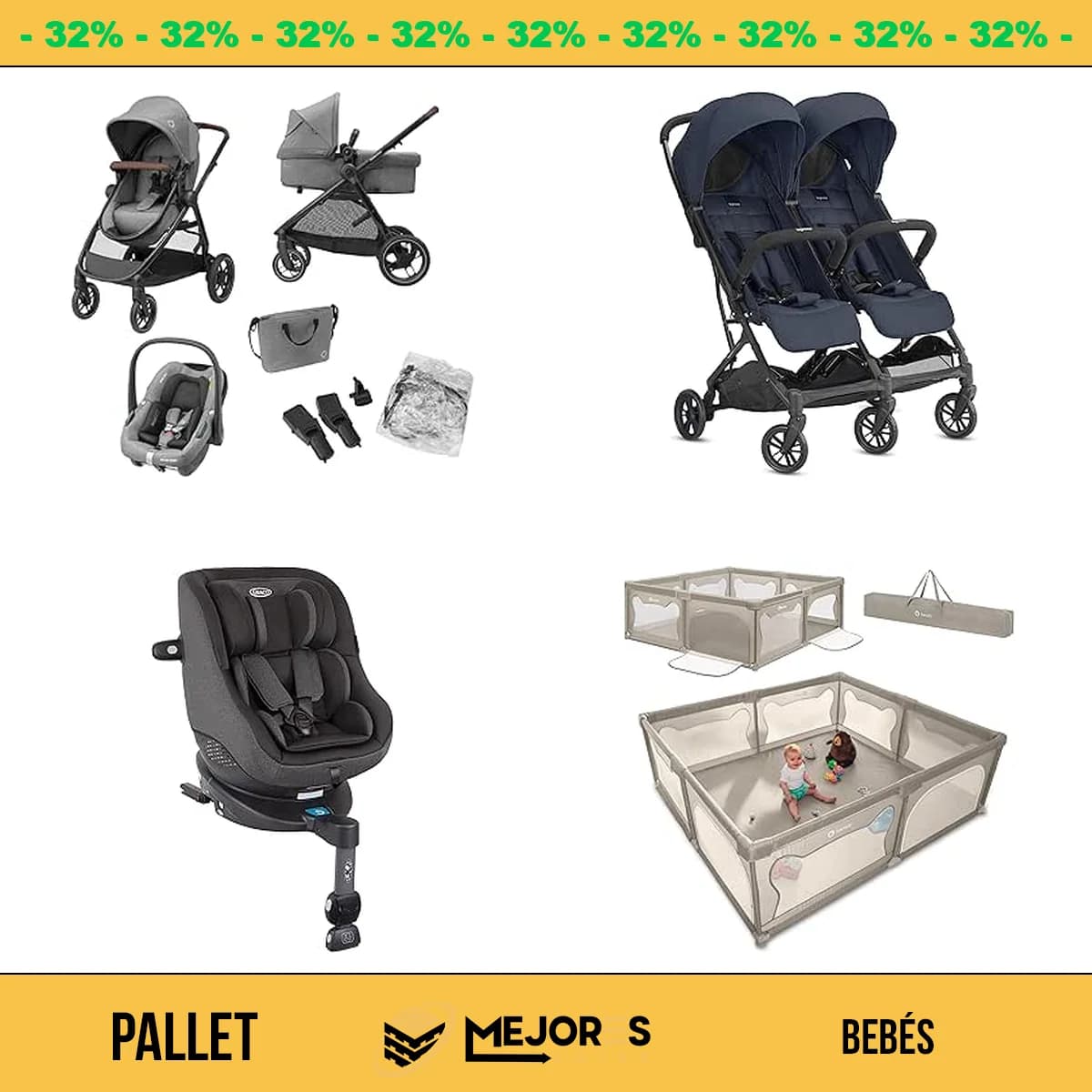 Pallet de 8 Artículos de Bebé Sin Revisar