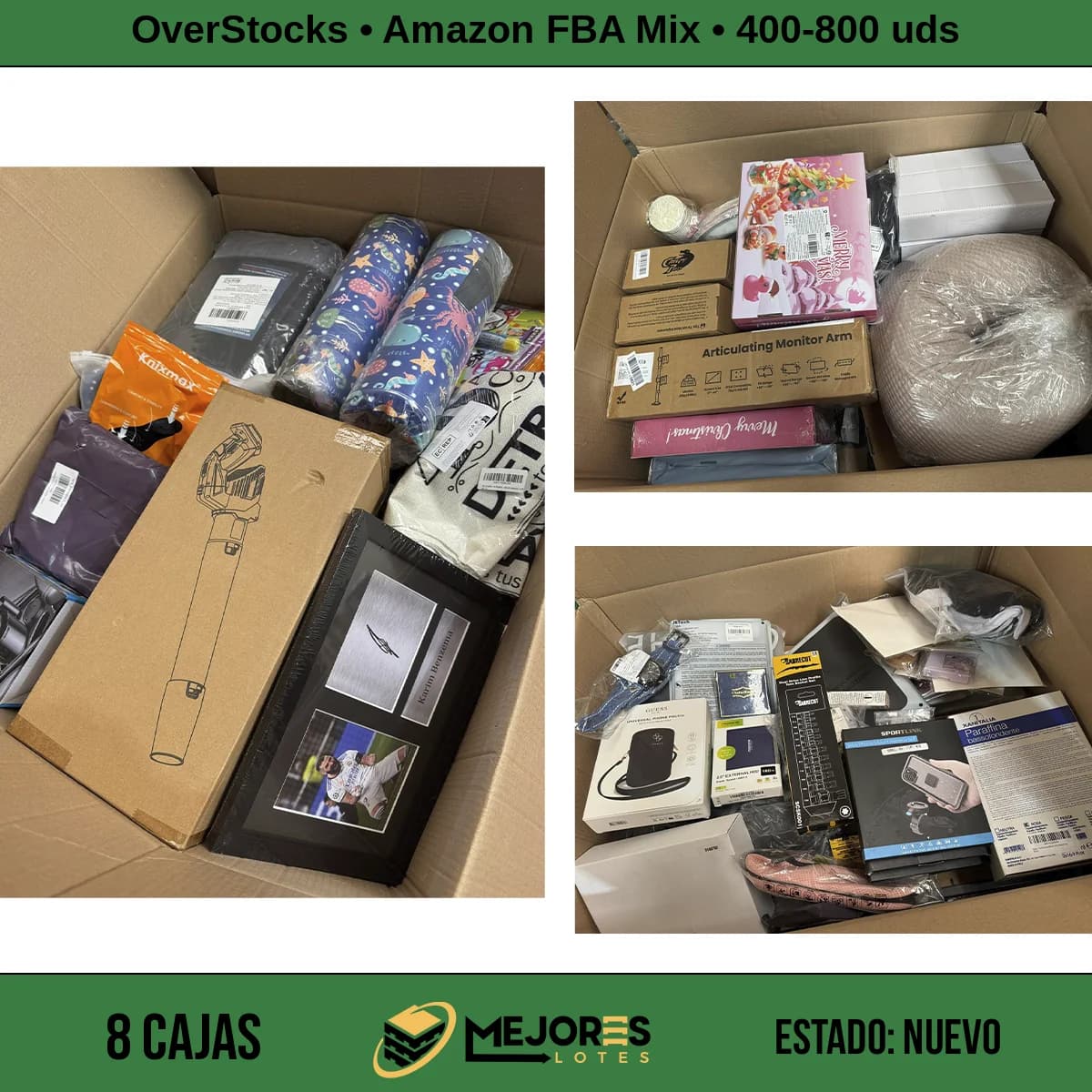 Lote de 8 Cajas de 50-100 Artículos Nuevos, Amazon FBA Mix