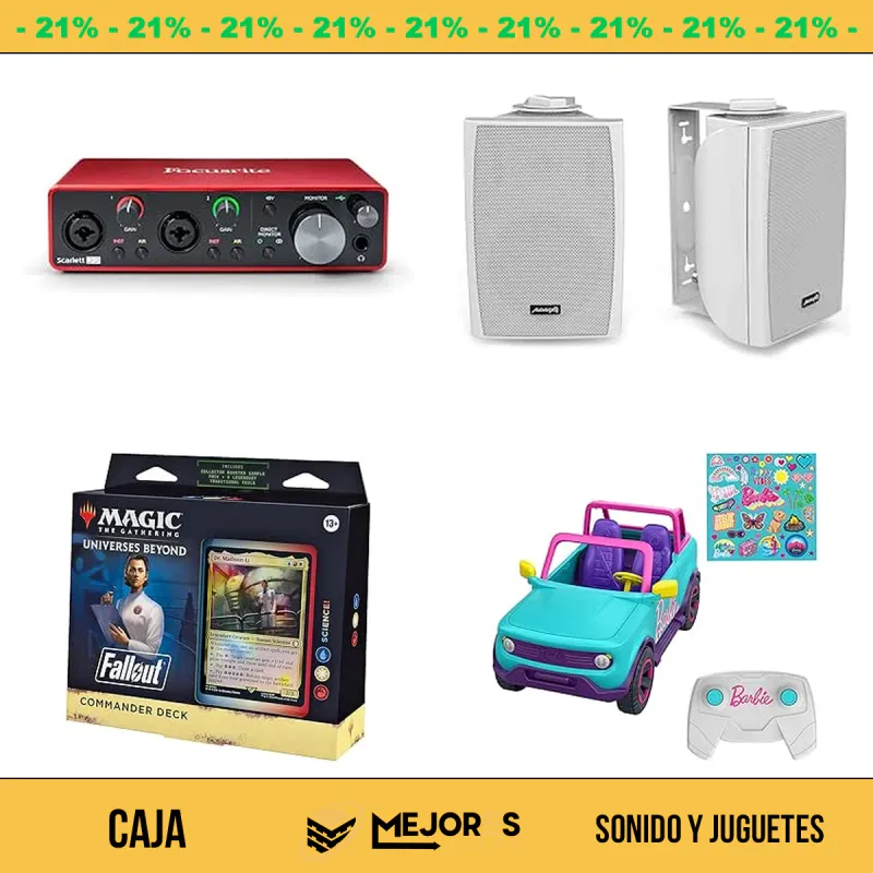 Caja de 29 Items Sin Revisar, Sonido y Juguetes